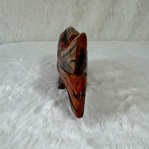 Hand-Carved Wooden Fish Sculpture Quirky Painted Tropical Decor Piece Folk Art - Picture 4 of 9